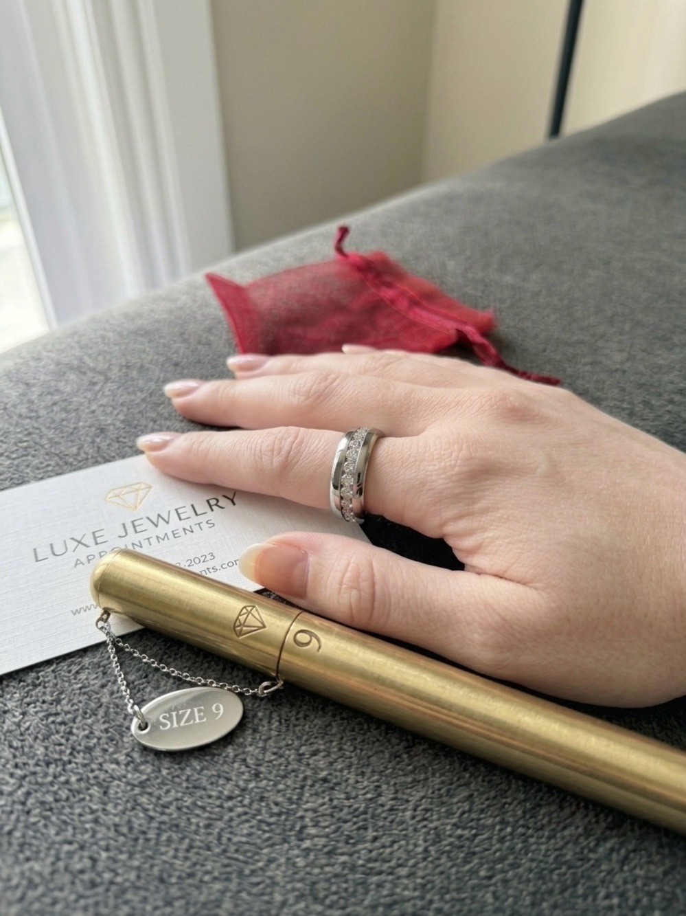 Sterling Silver Twisted Band Ring - White